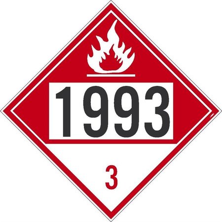 NMC PLACARD, FLAMMABLE 1993 3,  DL400PR10